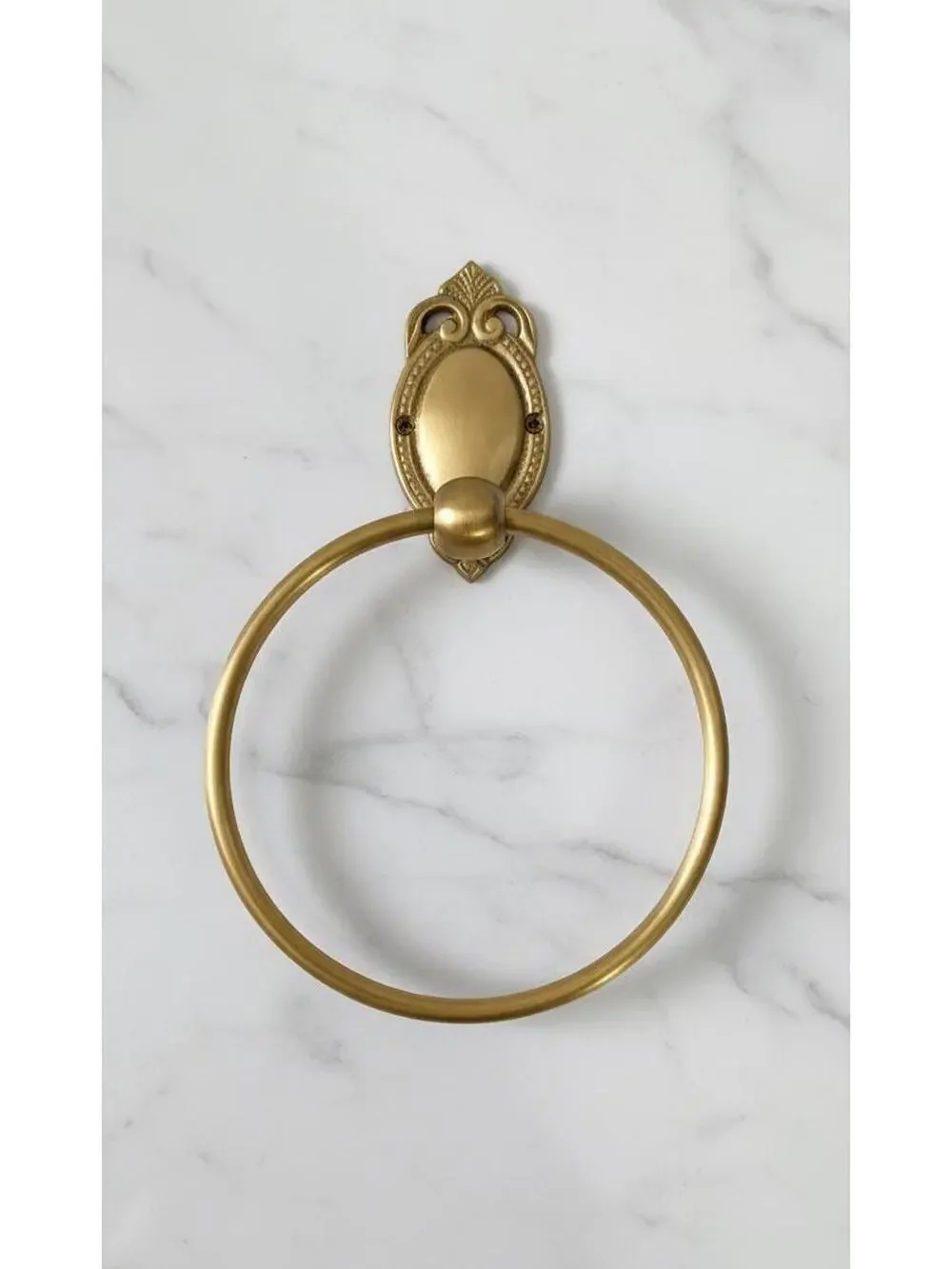 Antique Brass Towel Holder – Vintage Solid Brass Bathroom Accessory / Hardware